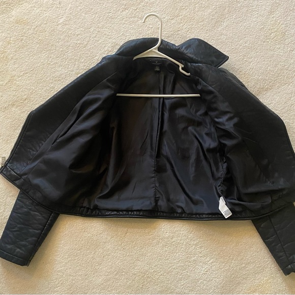NWOT American Eagle Moto Black Leather Jacket in size Medium - Picture 5 of 10